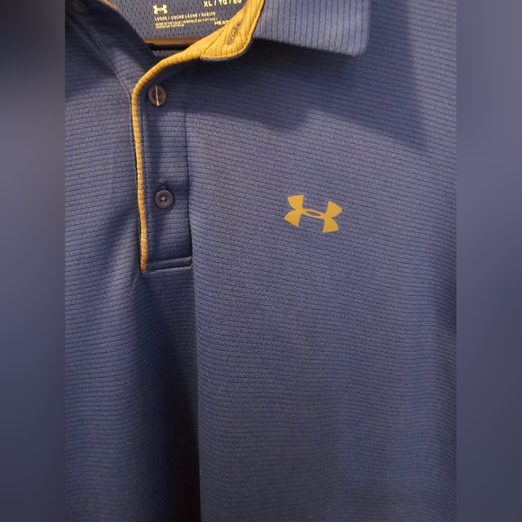 Under Armour Loose Fit Heatgear Men’s Size XL Blue Golf Polo Shirt - Picture 3 of 7